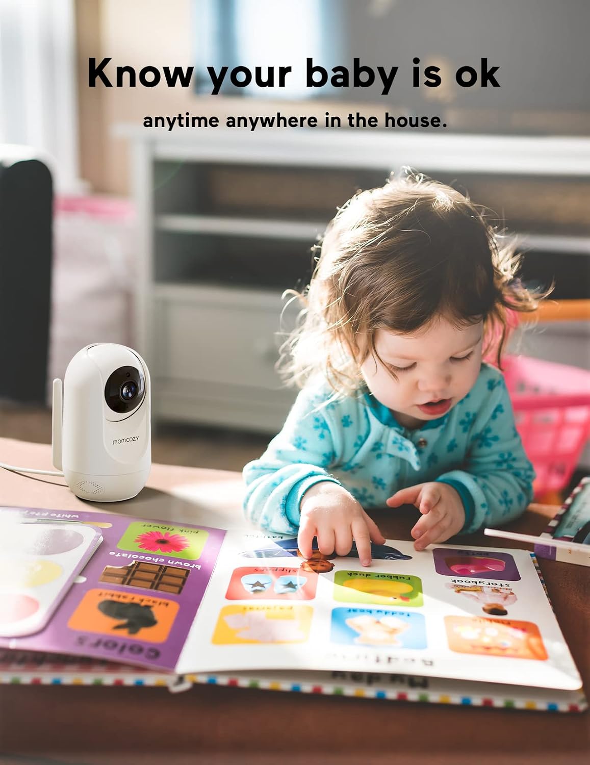 Momcozy Baby Monitor with 2 Cameras 5'' 1080P Split Screen Video Baby Monitor with Camera and Audio no WiFi for Baby Safety 5000mAh Battery Infrared Night Vision 2-Way Audio 960ft Range Ideal Gift