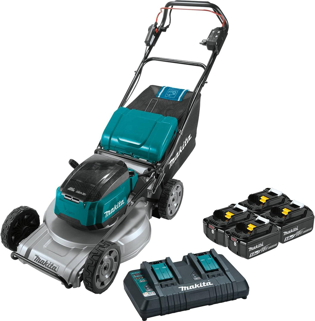 Makita XML09PT1 36V (18V X2) LXT® Brushless 21' Self-Propelled Commercial Lawn Mower Kit with 4 Batteries (5.0Ah)