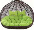 2 Seater Egg Chair Swing Cushion Outdoor, 2 Person Hanging Egg Chair Cushion, Double Hanging Basket Chair Cushion, Hanging Hammock Chair Cushion Replacement (Only Cush(Size:130X110CM,Color:Aqua Green)