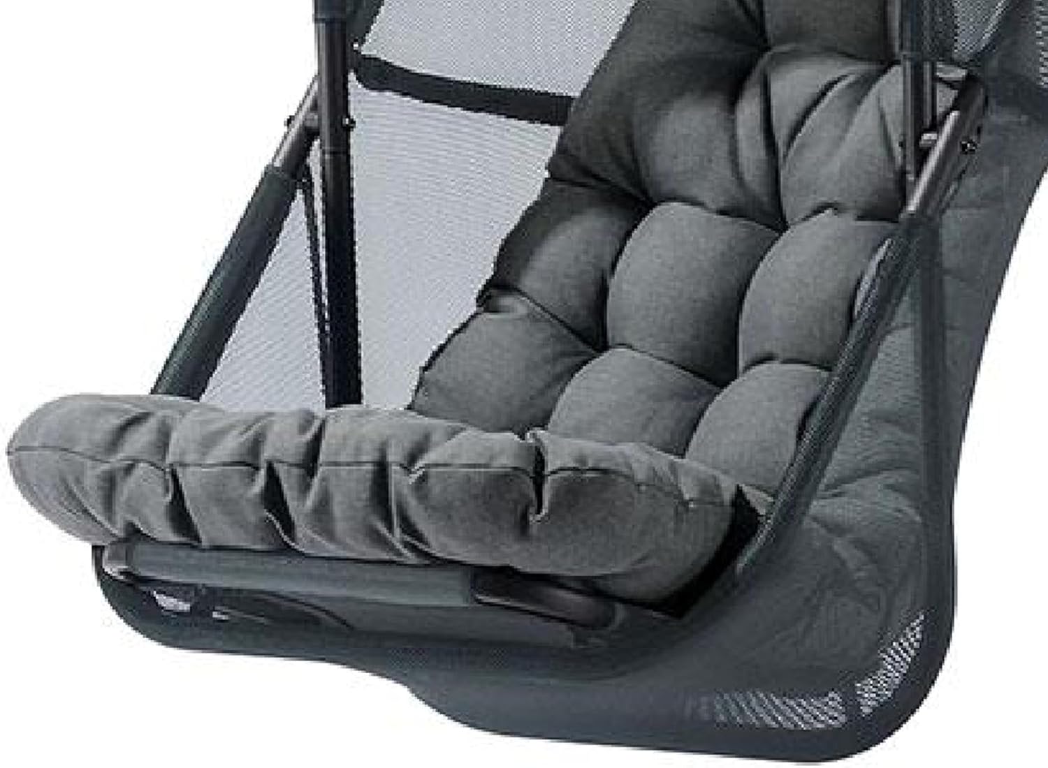 Bery Patio Hanging Swing Chair-Cushioned Dark Gray Mesh