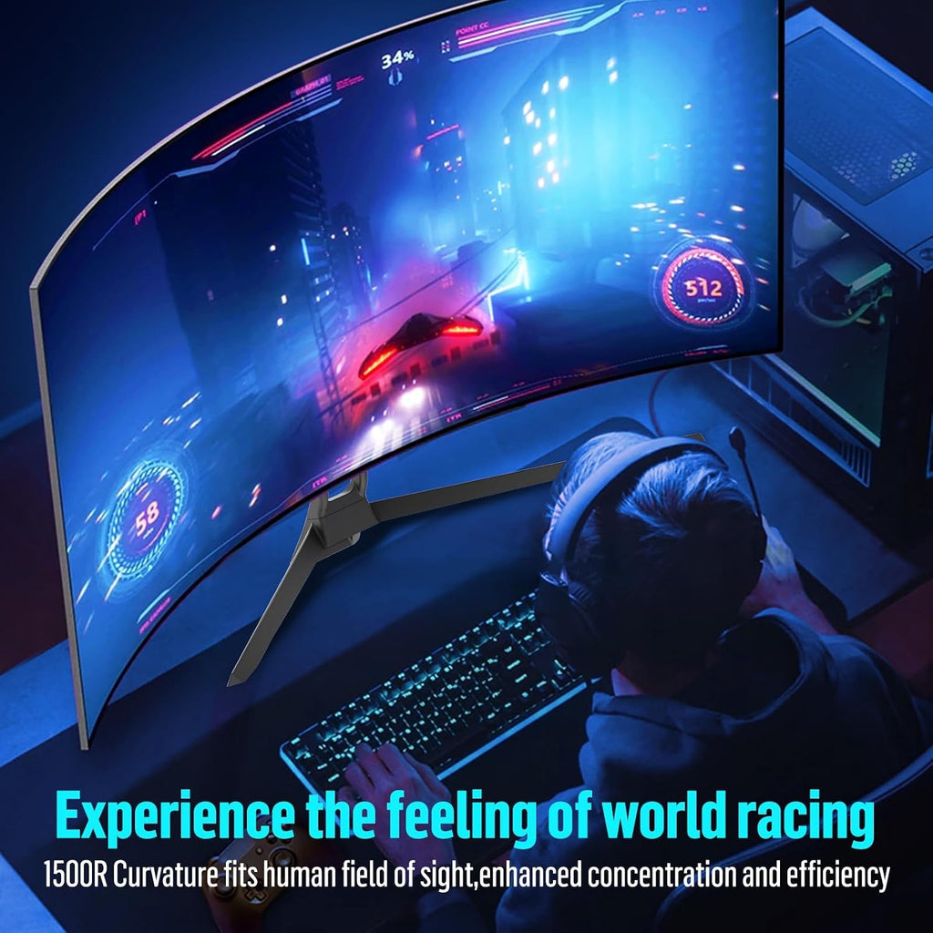 Gawfolk 34 Inch Ultrawide Curved Gaming Monitor, 21:9 WQHD 3440x1440 165Hz Curved 1500R Computer Monitor PIP/PBP,1ms(MPRT) 127% sRGB,HDMI & DP,Tilt Adjustable,Panoramic for Office & Immersive Gaming