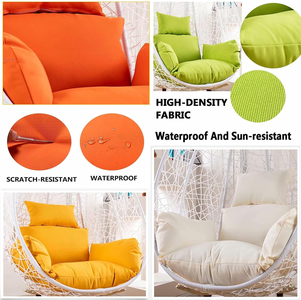 Egg Chair Cushion Only, Outdoor Hanging Swing Chair Cushion, Hanging Egg Chair Cushion Thick, Washable Cover Hanging Hammock Chair Cushion for Garden, Chair Pads Replacement Grey