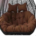 2 Seater Egg Chair Swing Cushion Outdoor, 2 Person Hanging Egg Chair Cushion, Double Hanging Basket Chair Cushion, Hanging Hammock Chair Cushion Replacement (Only Cush(Size:130X110CM,Color:Brown)