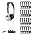 Egghead Stereo School Headphone W/Leatherette Ear Cushion (Pack of 20), black/silver