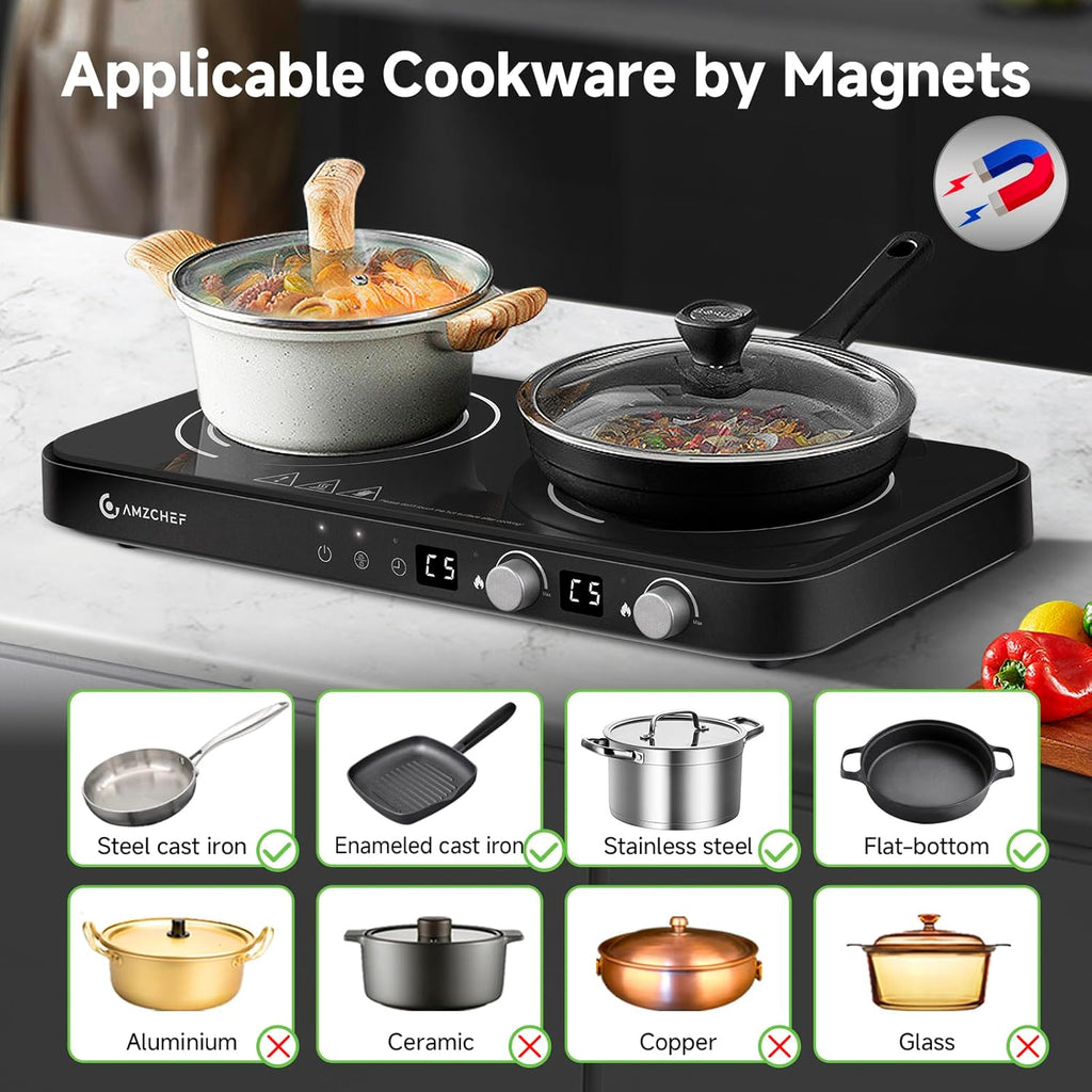 AMZCHEF Double Induction Cooktop & AMZCHEF Portable Induction Cooktop