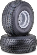 WANDA Lawn Mower Tractor Tire Wheel Assembly 20X8-8 4-Ply with 4 Lugs on 4' PCD Silver Wheel-13035,SET 2