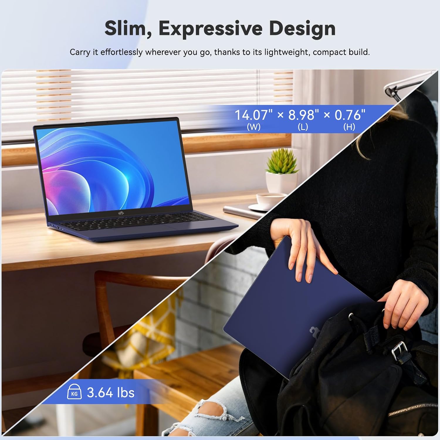 NIMO Laptop 15.6' IPS FHD, Intel 6-Core i3-1215U (Matches i7-1165G7, Beats i5-1135G7,R5-7520U), 8GB RAM, 128GB SSD, 65W Type-C, Backlit Keyboard, Fingerprint, Wi-Fi 6, for Home, Student & Business