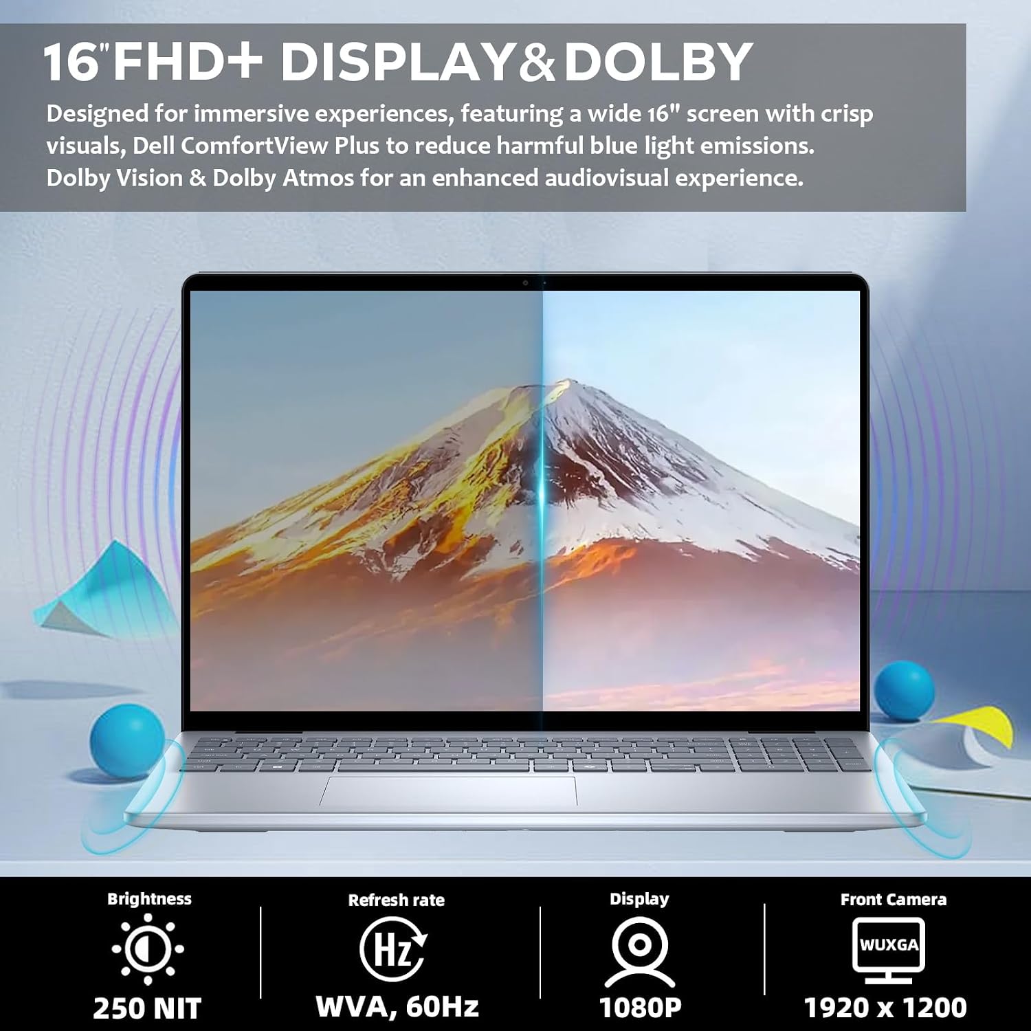 Dell Inspiron 16 5645 Business Laptop, 16' FHD+ Display, AMD Ryzen 7 8840U, 16GB DDR5 RAM, 1TB SSD, 1080p FHD Webcam, Backlit Keyboard, Fingerprint Reader, SD Card Slot, Wi-Fi 6, Windows 11 Pro