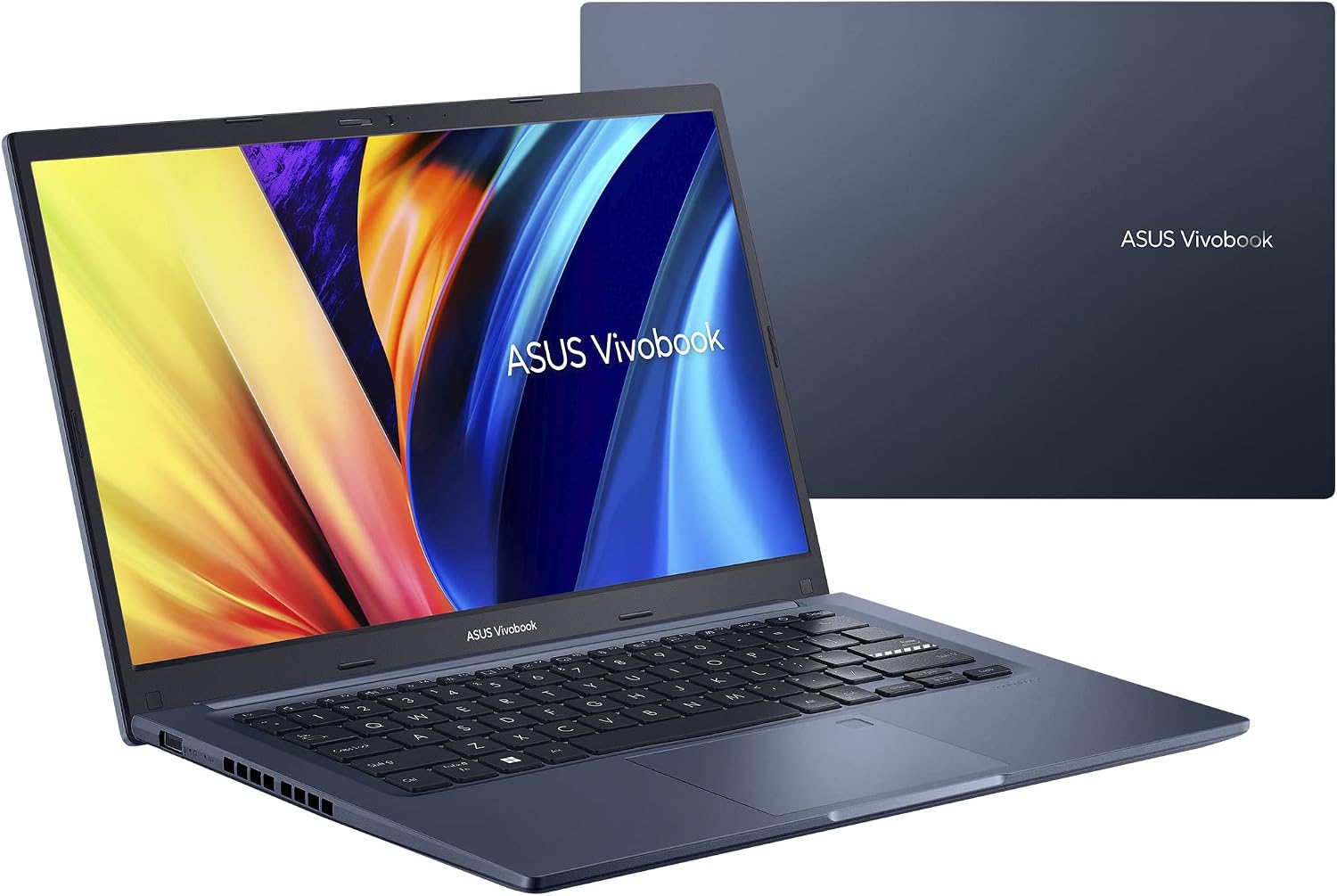 ASUS VivoBook 14 Slim Laptop, 14' FHD Display, Intel Core i3-1215U CPU, Intel UHD Graphics, 4GB DDR4 RAM, 128GB SSD, Fingerprint Sensor, Windows 11 Home, Quiet Blue, F1402ZA-AB31