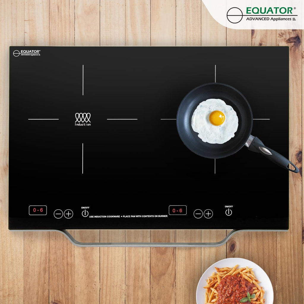 Equator 21' Portable 2-Burner Induction Cooktop LIGHT with ALUMINUM HANDLE 110V