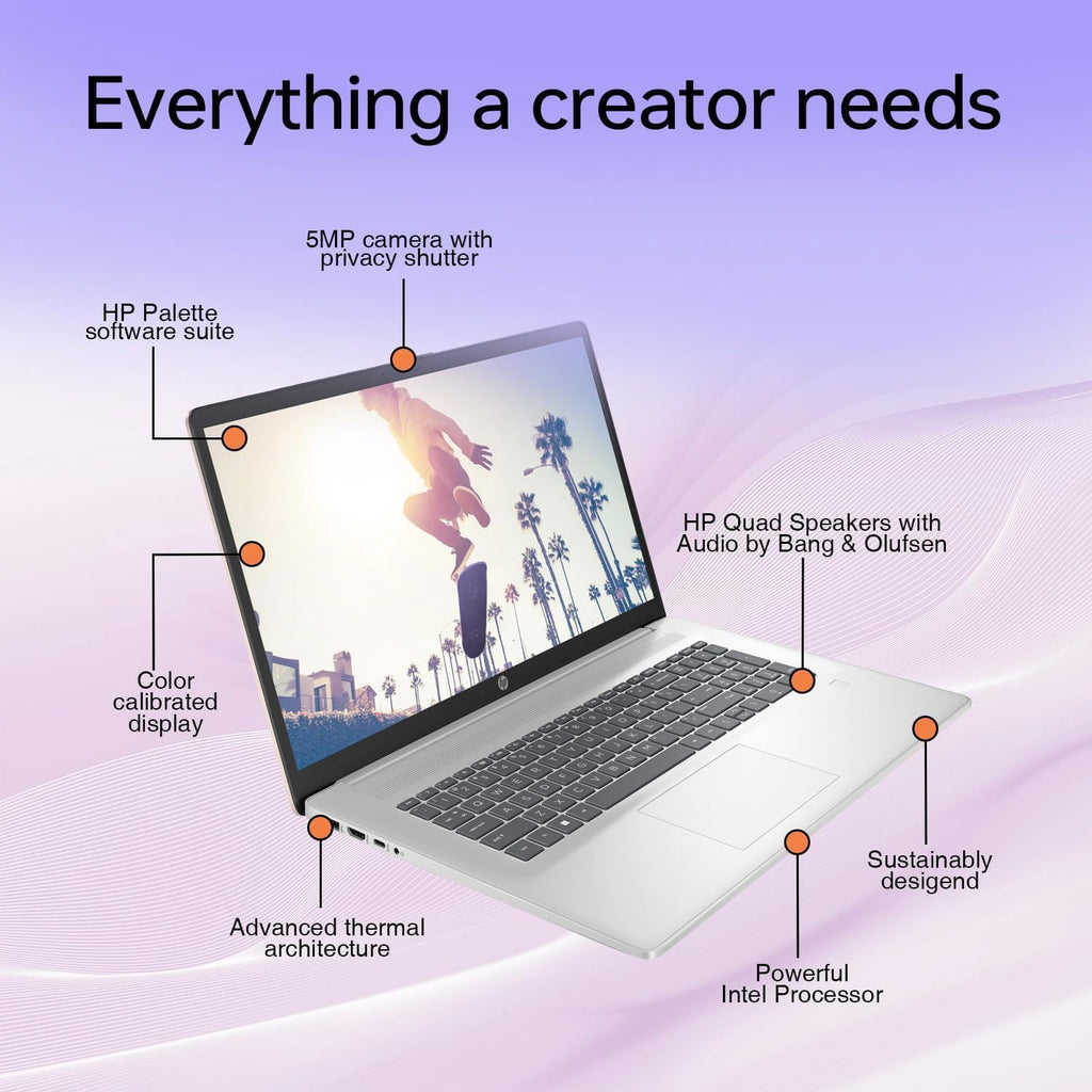 HP Essential Business Laptop, 17.3' FHD Display, Intel Core i5-1334U, 32GB RAM, 1TB PCIe M.2 SSD, Wi-Fi 6, Webcam, Backlit Keyboard, Windows 11 Pro, Silver