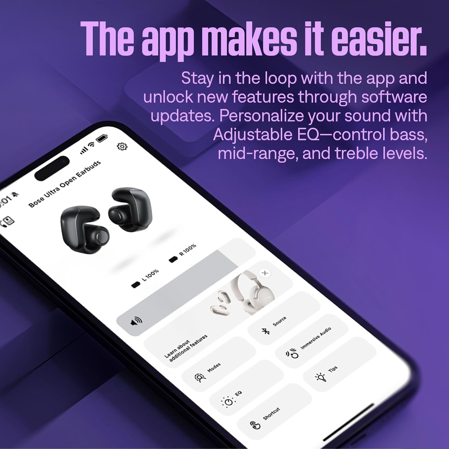 Bose Ultra Open Earbuds - Bluetooth Open Ear Earbuds with OpenAudio for Awareness, Clip-On Design for Comfort, Water Resistant, Up to 48 Hrs of Playtime, Lunar Blue - Limited Edition Color