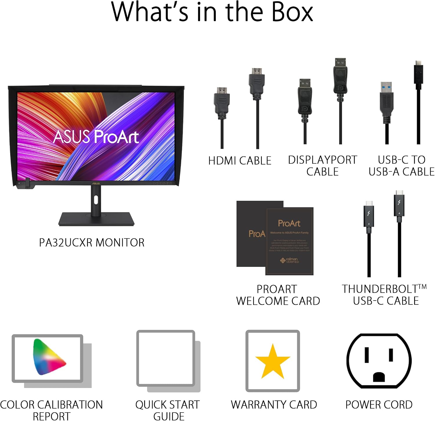 ASUS ProArt Display 32' 4K HDR Mini-LED Professional Monitor (PA32UCXR) – UHD (3840 x 2160), Built-in Motorized Colorimeter, Dolby Vision, 99% Adobe RGB, 97% DCI-P3, ΔE<1, Thunderbolt 4, 3 yr warranty