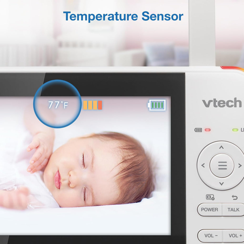 VTech VM924-3 5' Pan Tilt Zoom Video Baby Monitor with 3 Cameras – No WiFi, 17Hr Battery, 1000ft Range, Night Vision & Lullabies – Ideal for New Parents