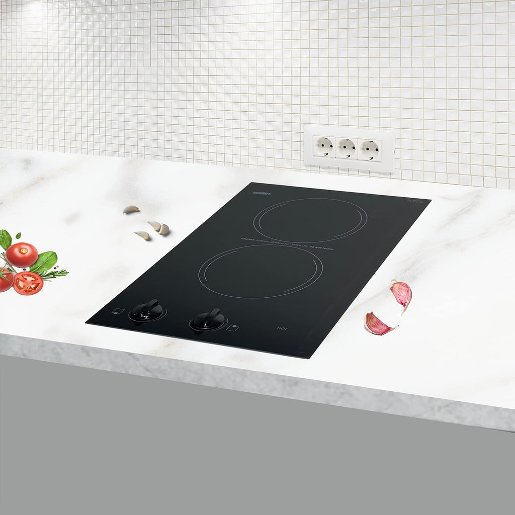 Summit 15' 2 Burner Electric Cooktop. 115 Volt Radiant Cooktop, ADA Compliant, Black- CR2110TK15
