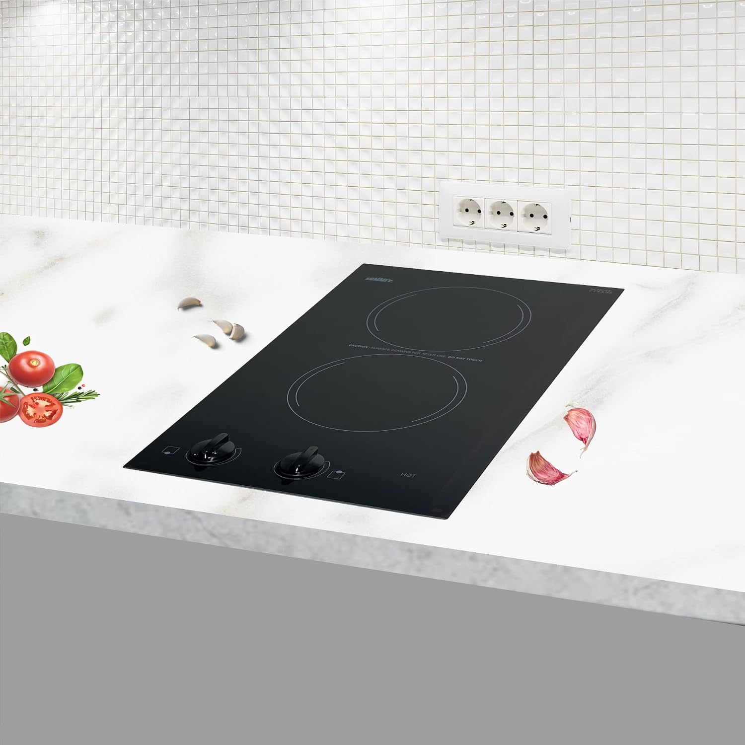 Summit 15' 2 Burner Electric Cooktop. 115 Volt Radiant Cooktop, ADA Compliant, Black- CR2110TK15