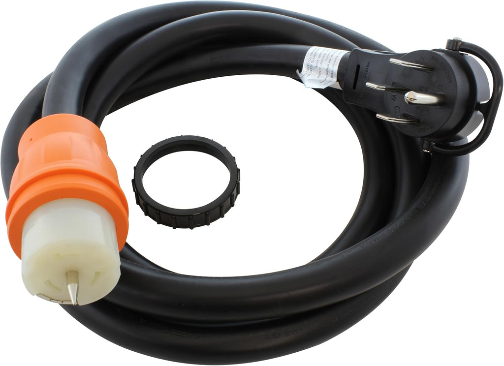 AC WORKS [TE1450] 50A Generator Transfer Switch Power Cord with Power Indicator (Length in 20FT)