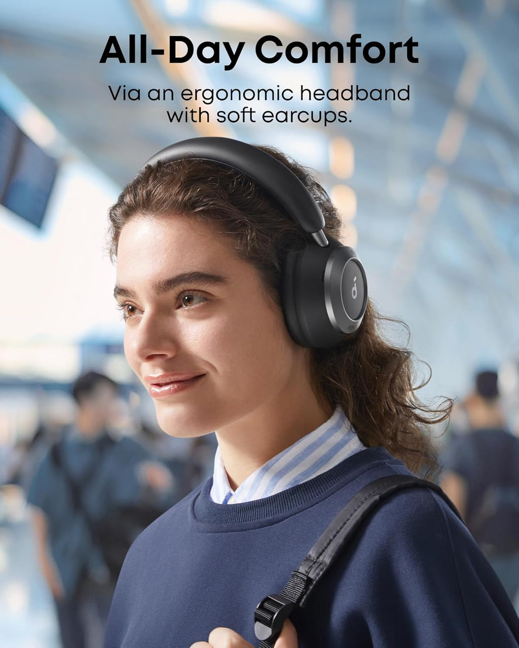 Soundcore Space One Pro, FlexiCurve Over-Ear Headphone, Adaptive Active Noise Cancelling Headphones Driven by 6 Mics, 60H Lossless Audio, Ultra-Fast Charging, Hi-Res Wireless, Comfortable Fit
