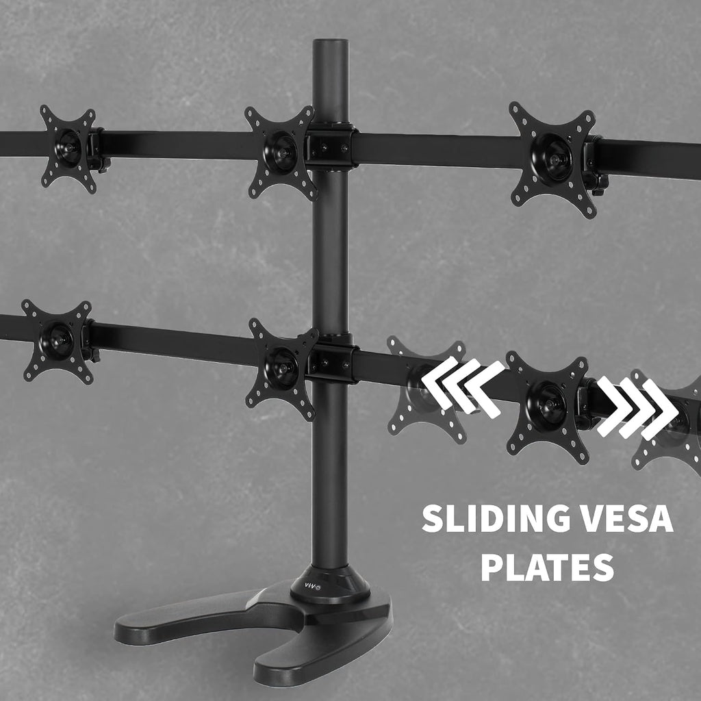 VIVO Hex LCD Monitor Height Adjustable 6 Screen Desk Mount Stand for up to 27 inch Screens, STAND-V006F