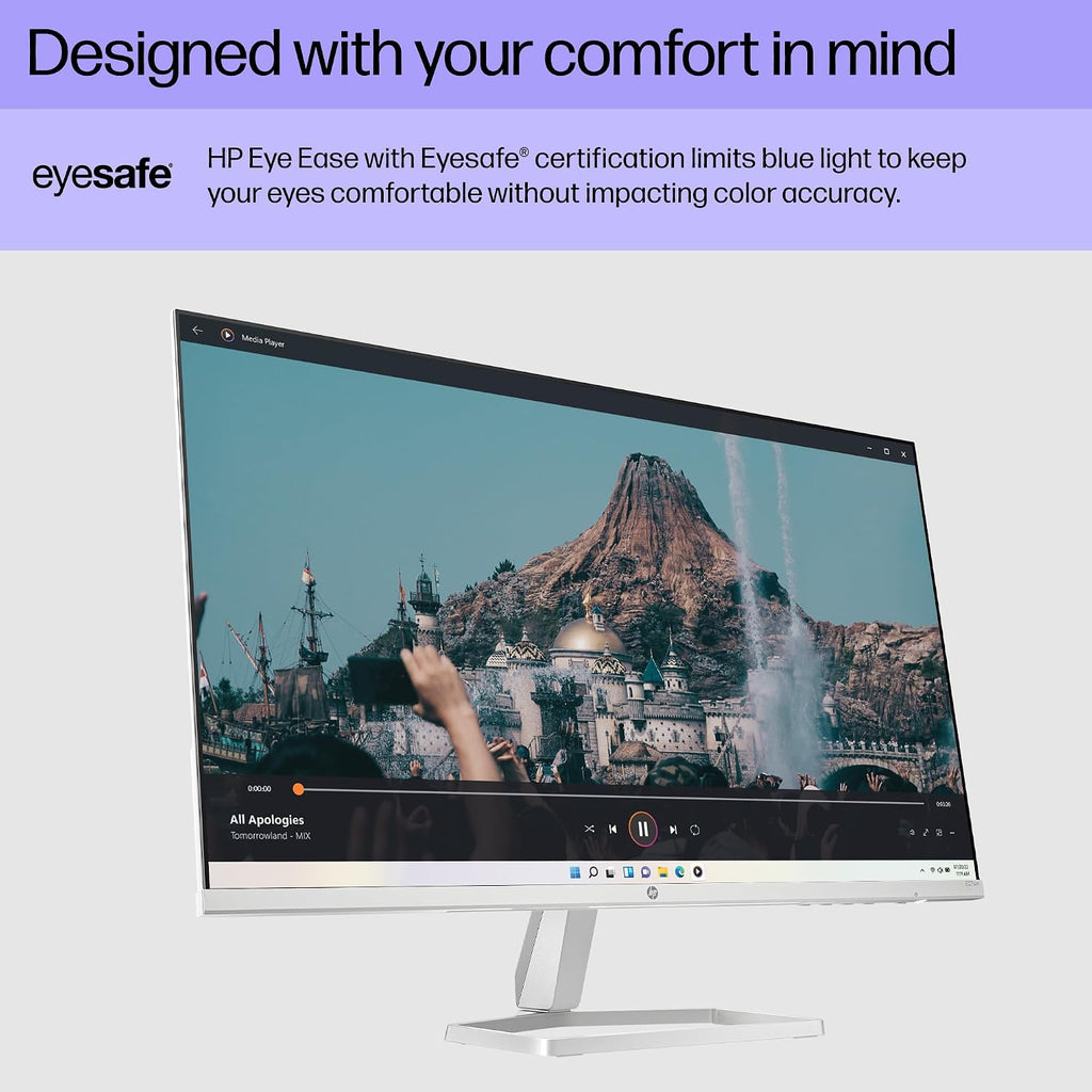 HP Series 5 27 inch FHD Monitor, Full HD Display (1920 x 1080), IPS panel, 99% sRGB, 1500:1 contrast ratio, 300 nits, Eye Ease, 527sw (2024) (Renewed)
