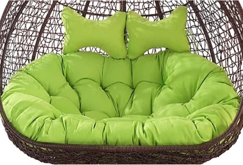 ZTGL Hammock Swing Chair Cushion, Double Egg Chair Cushion Replacement, Outdoor Patio Wicker Loveseat Hanging Swing Egg Chairs for 2 Persons Patio Backyard Balcony,Green