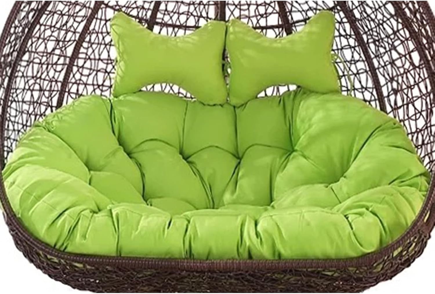 ZTGL Hammock Swing Chair Cushion, Double Egg Chair Cushion Replacement, Outdoor Patio Wicker Loveseat Hanging Swing Egg Chairs for 2 Persons Patio Backyard Balcony,Green