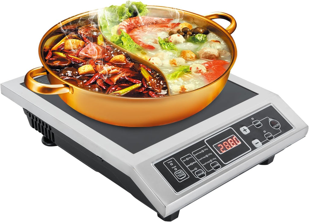 Portable Induction Cooktop Burner, 3500W Professional Induction Hot Plate with IGBT Heating Technology, Countertop Electric Stove Burner for Kitchen, Outdoor Camping, RV