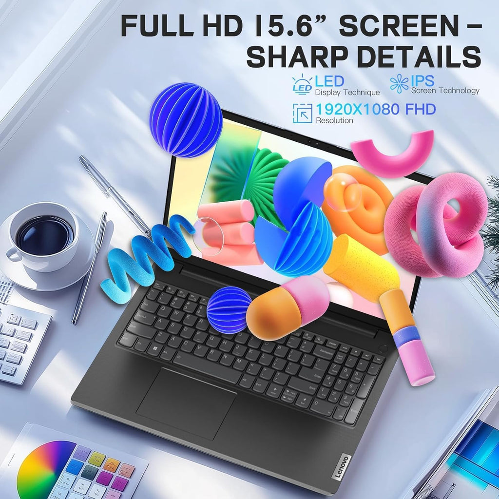 Lenovo V15 15.6' FHD Business Laptop | 2025/2026 Model | High-Performance AMD Ryzen 5 7000 Series Processor | 16GB RAM | 256GB PCIe SSD | Wi-Fi 6 | RJ-45 Ethernet | Windows 11