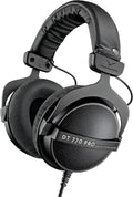 beyerdynamic DT 770 PRO, 250 Ohm, Closed Back, Over Ear, Wired Professional Studio Headphones, Audio Monitors, Audiophile, 3m Coiled Cable, Black with Limited Edition Black Velour Ear Pads