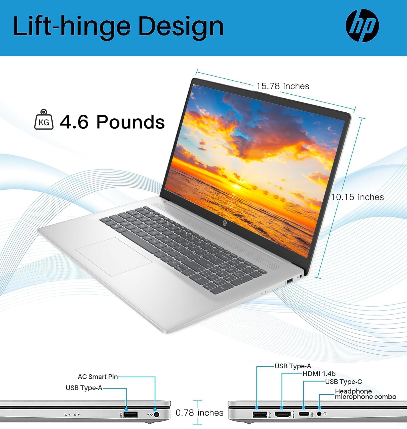 HP 2024 17 Business Laptop with Microsoft Office Lifetime License, 17.3' FHD IPS Screen, Intel 6-Core i3-1215U, 16GB RAM, 512GB SSD, Intel UHD Graphics, Anti-Glare, HD Camera, Win 11 Home