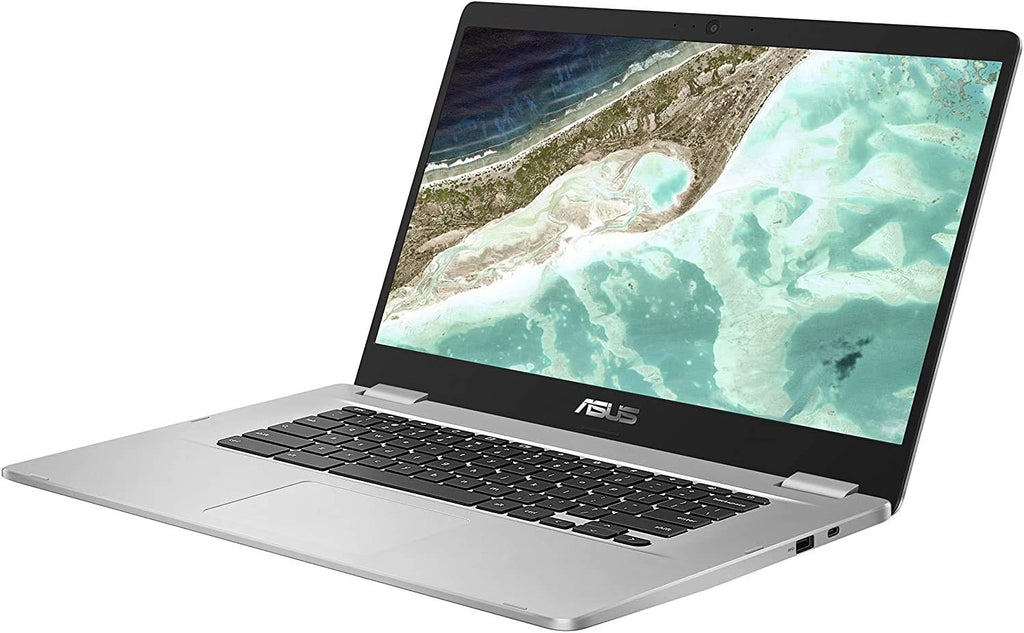 ASUS Chromebook C523 Laptop, 15.6' HD NanoEdge Display with 180 Degree Hinge Intel Dual Core Celeron Processor, 4GB RAM, 32GB Storage, Silver Color, C523NA-DH02