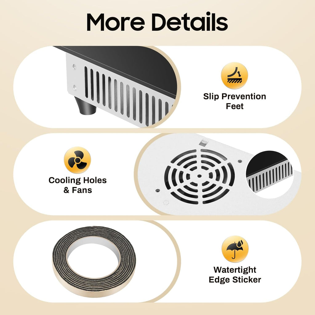 4 Burner Electric Cooktop Countertop Built-in Cooktop 3000W 110V 24' Portable Electric Ceramic Stove Sensor Touch Control Hot Plate Stove with 9 Heating Level, Child Safety Lock and Timer