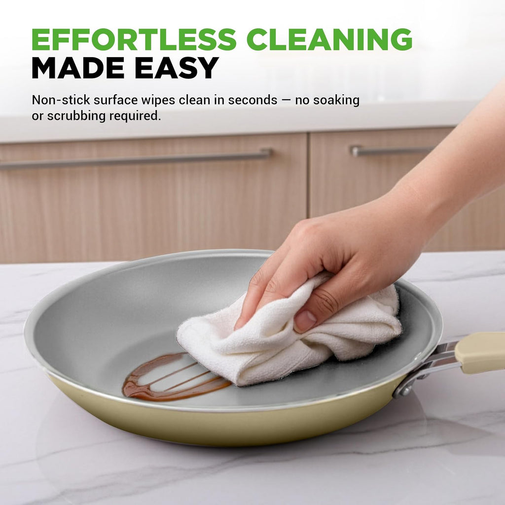NutriChef 20-Piece Non-Stick Bakeware and Cookware Set - Utensils Including Pots and Baking Pans Made with Durable Aluminum, Tempered Glass Lids, Heat-Resistant Utensils, Easy-Clean Design (White)