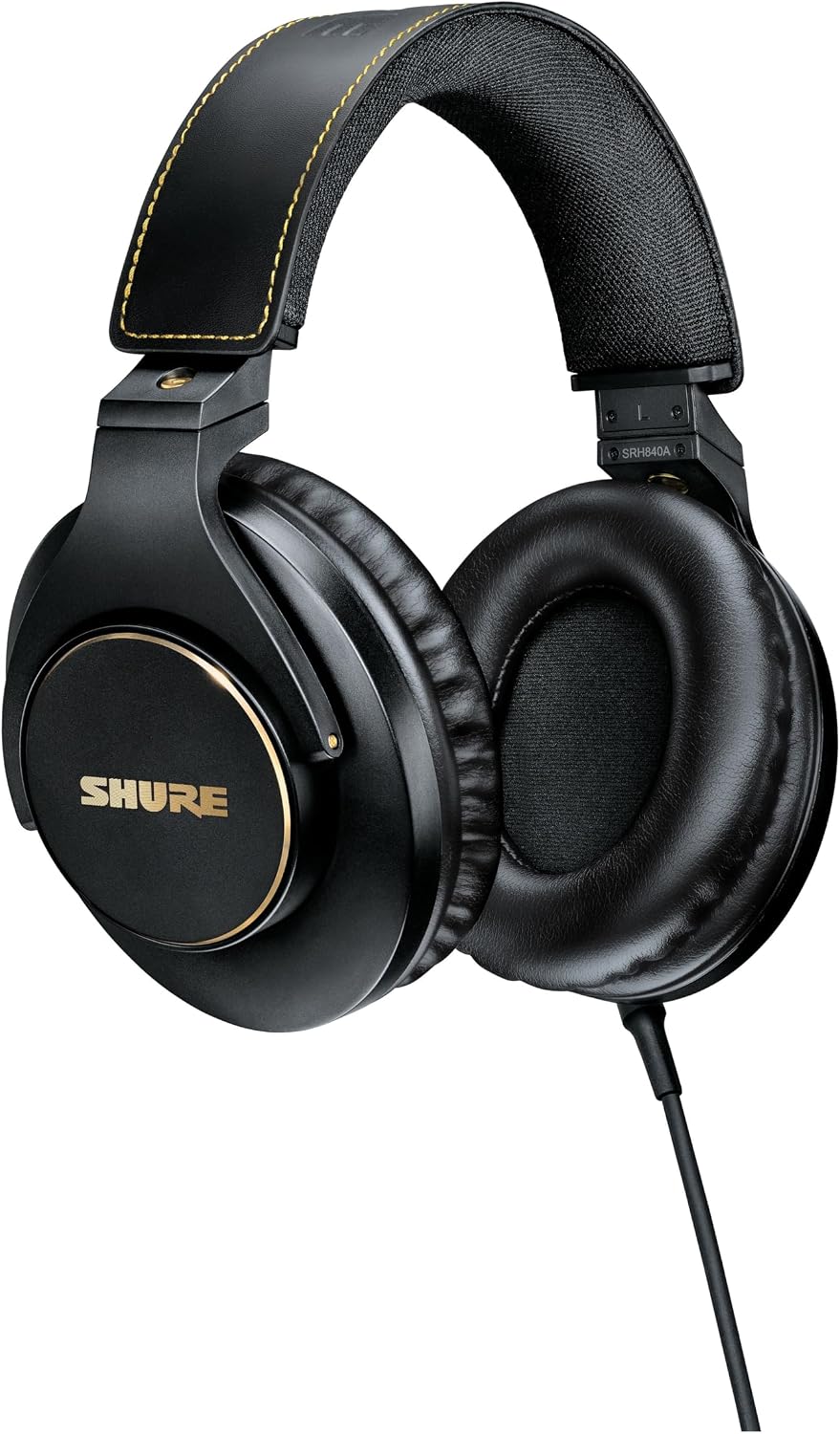 Shure SRH840A Professional Over-Ear Wired Studio Headphones – Critical Listening & Monitoring Headset with Tailored Frequency Response, Detailed Sound, Adjustable & Collapsible Design, Black