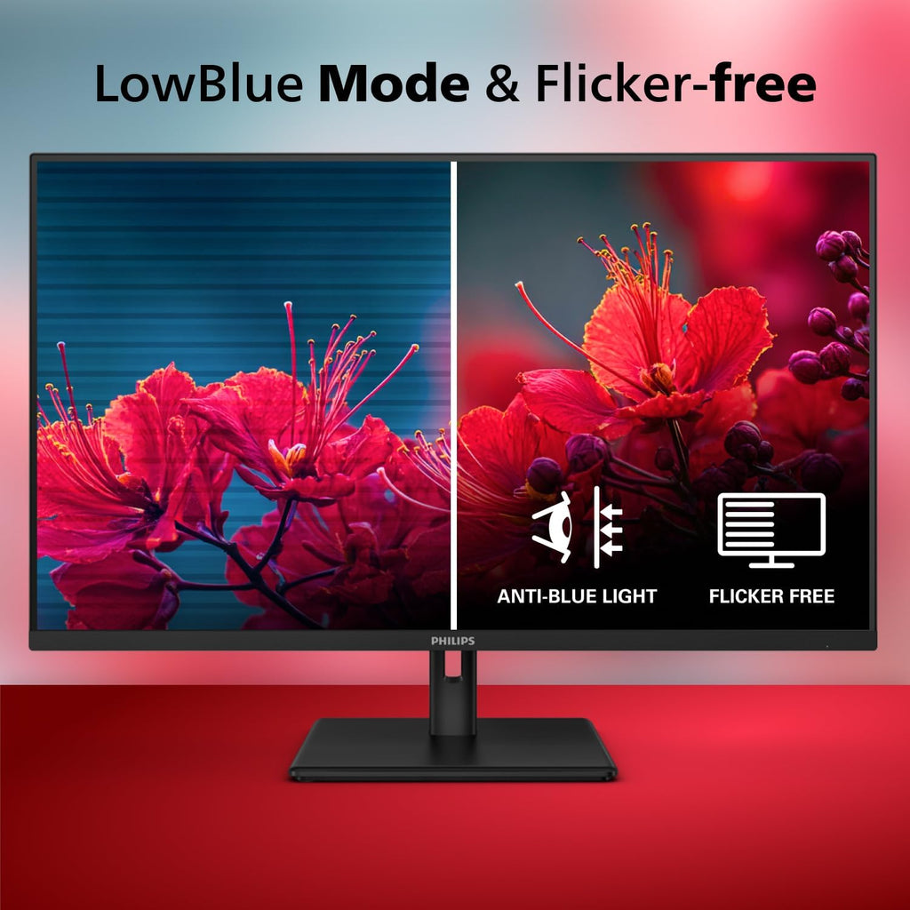 Philips 32E1N1100L 32'' Frameless Monitor, FHD 1920 x 1080, VA Panel, Adaptive-Sync 100Hz, VESA, 4Yr Advance Replacement Warranty, Black