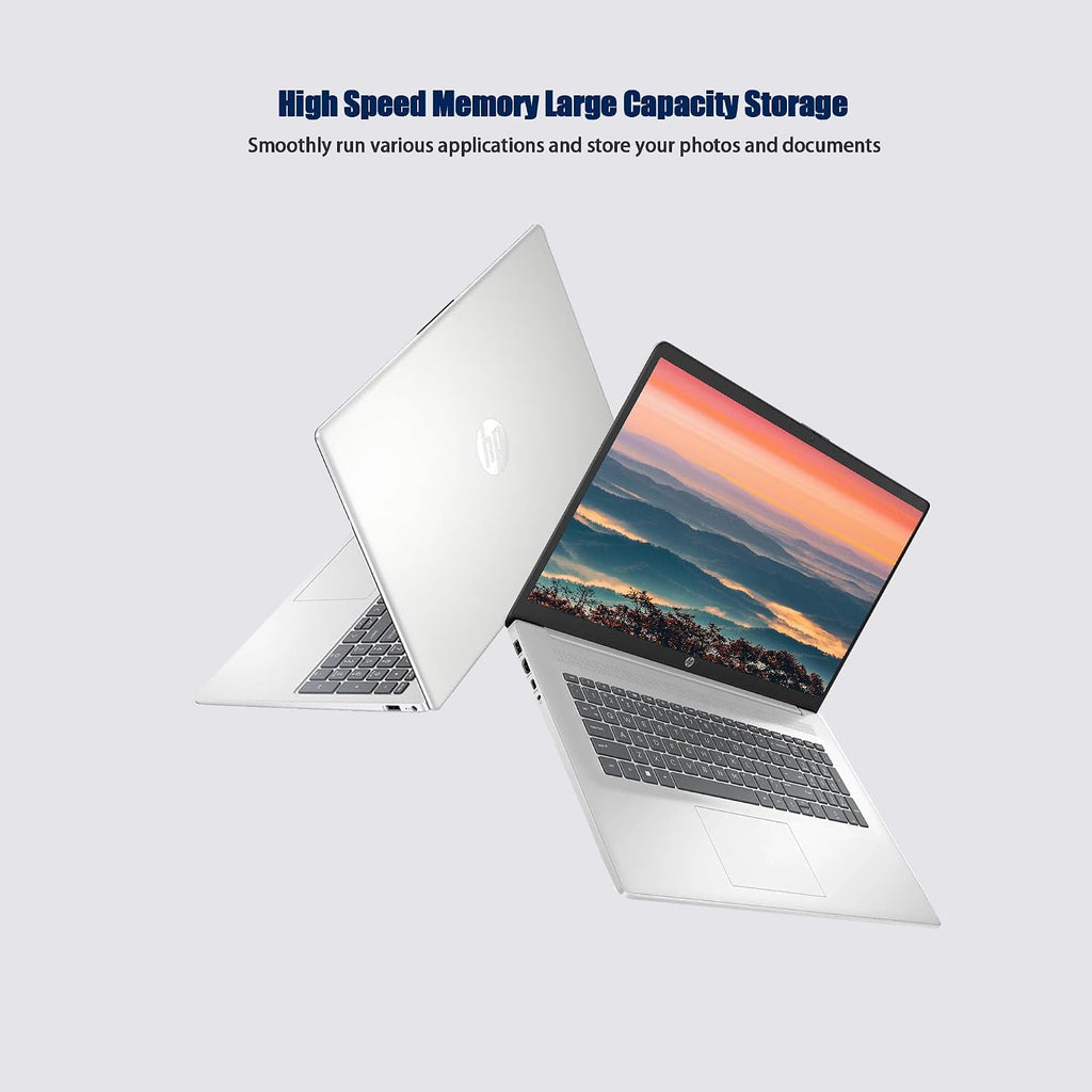 HP 17 Laptop, 17.3' FHD Display, 16GB RAM, 1TB SSD, AMD Ryzen 5 Processor(Beats i7-1165G7, Up to 4.3GHz), Webcam, Numeric Keypad, Long Battery Life, Windows 11 Home, Alpacatec Accessories, Silver