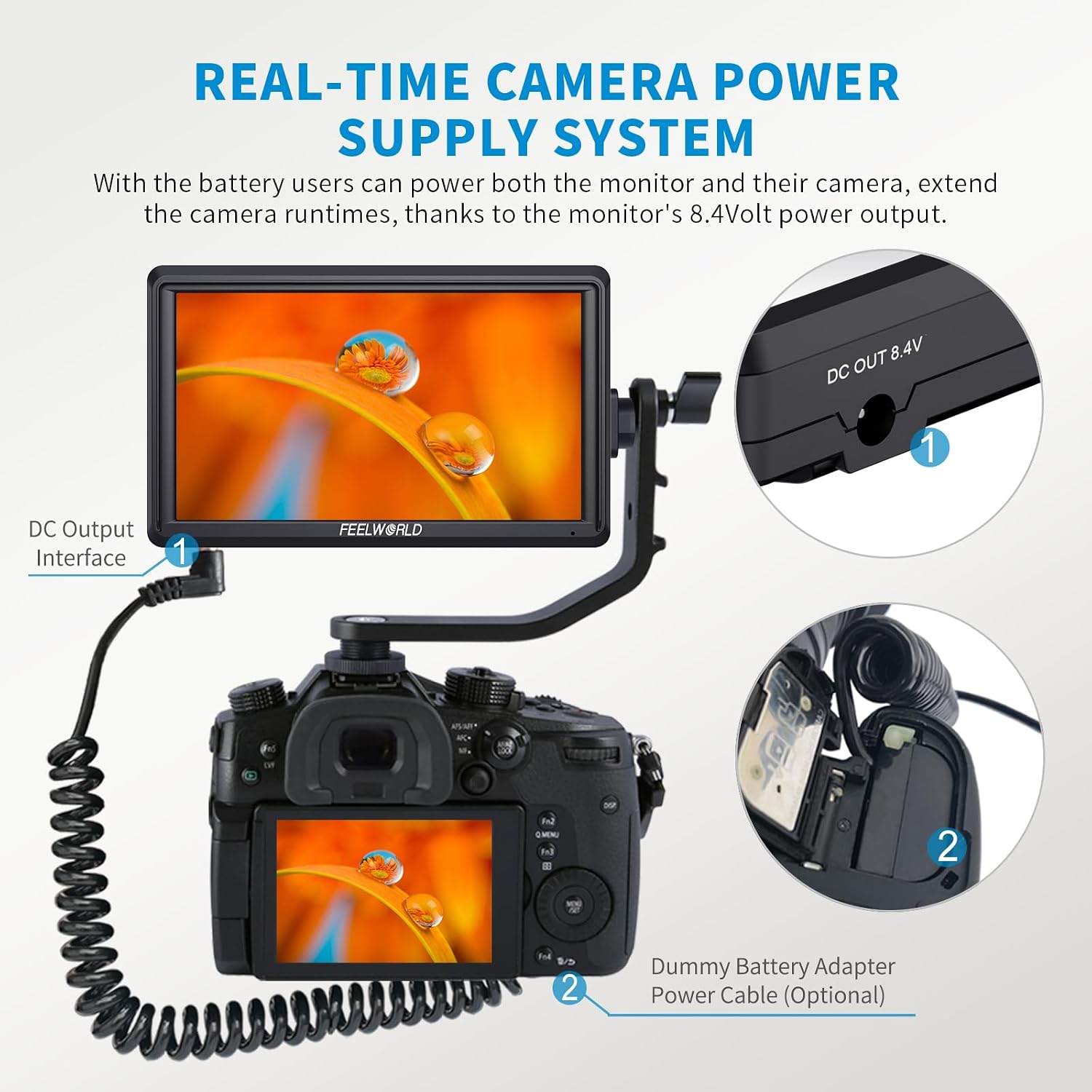 FEELWORLD S55 V3 6 Inch 500nit On Camera DSLR Field Monitor 4K HDMI Input Output 3D LUT Waveform Focus Assist, See Clearly, No More Guessing for Video Shooting Vlogging with F550 Battery and Bag