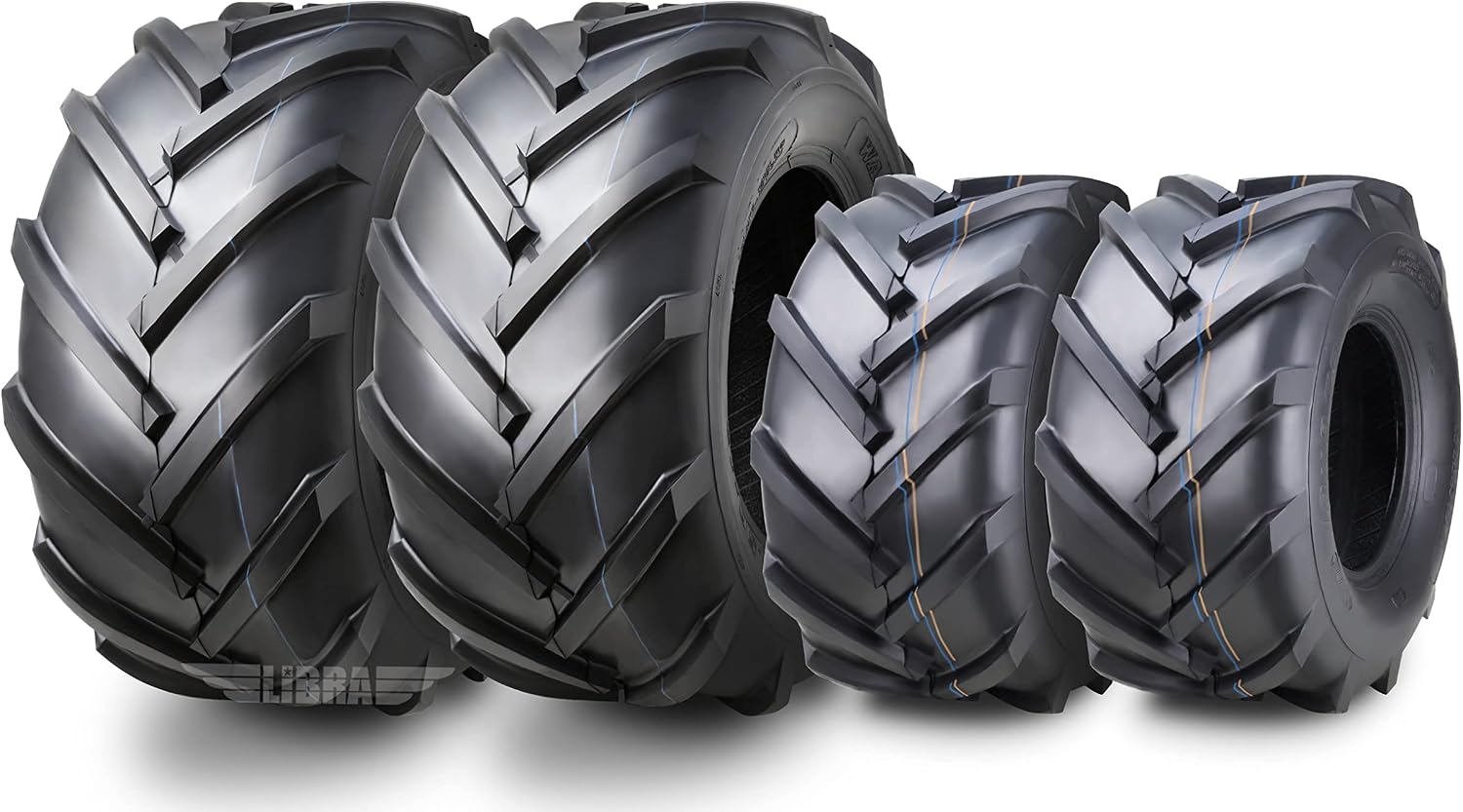 WANDA Set 4 18X8.5-8 & 23X10.5-12 Lawn Mower Agriculture Farm Tractor Tires Super Lug 4 Ply-13079/13075
