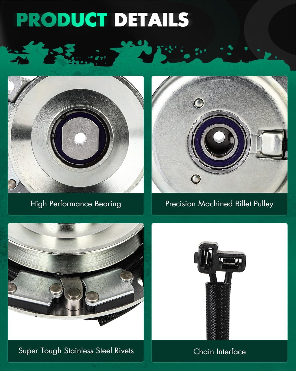 SCITOO Electric Lawnmower PTO Clutch Fit for John Deere, for Warner, for Xtreme TCA12522