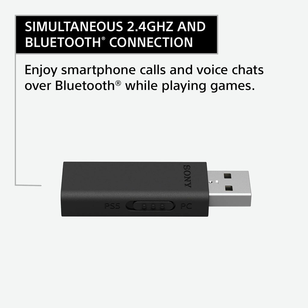 Sony INZONE H9 Gaming Headset, Wireless Noise Canceling Bluetooth Headset with Microphone, 360 Spatial Sound, for PC and PS5 (WH-G900N), Black