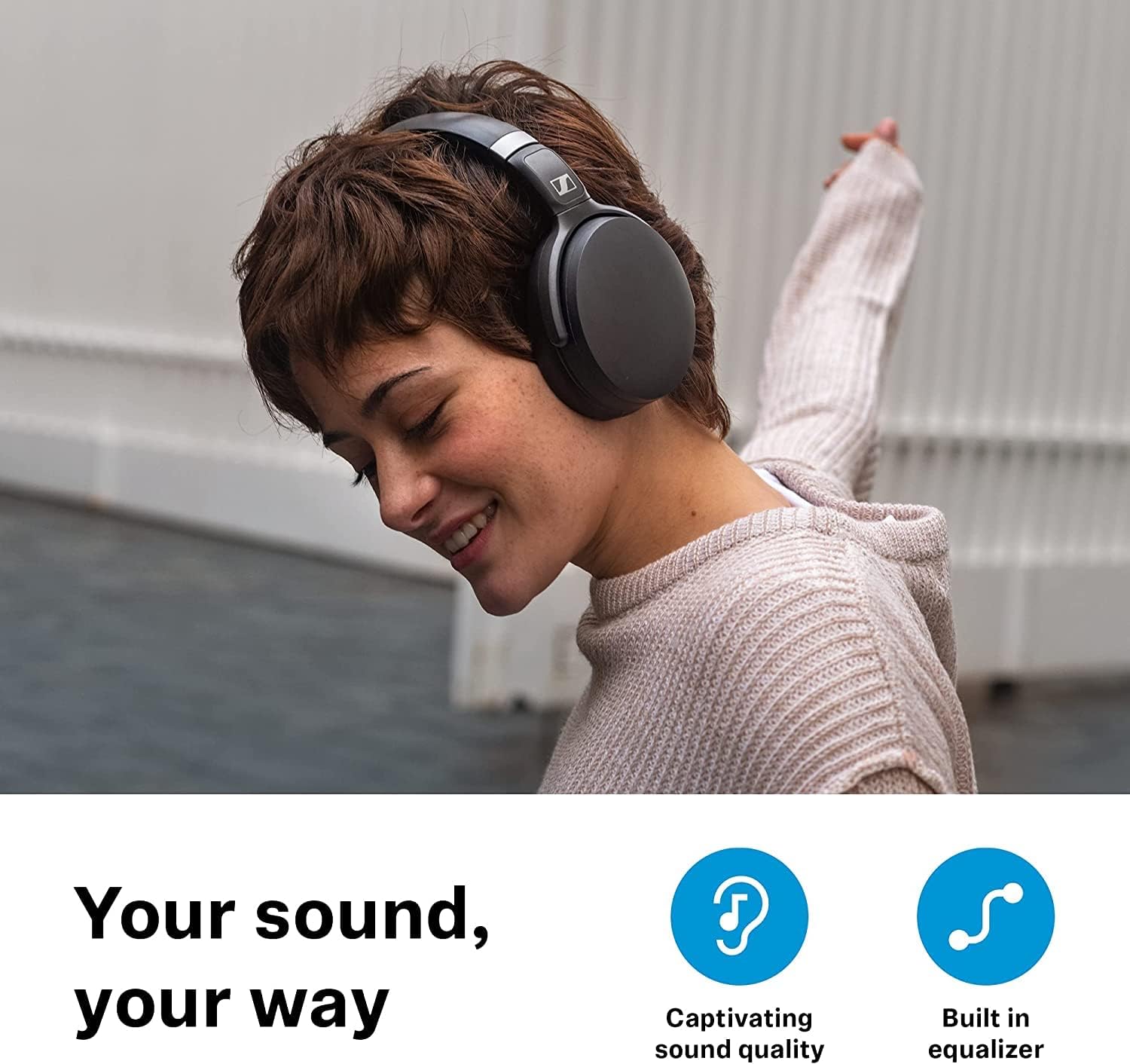 Sennheiser HD 450SE Black Bluetooth 5.0 Wireless Headphone with Alexa Built-in - Active Noise Cancellation, 30-Hour Battery Life, USB-C Fast Charging, Foldable - Black