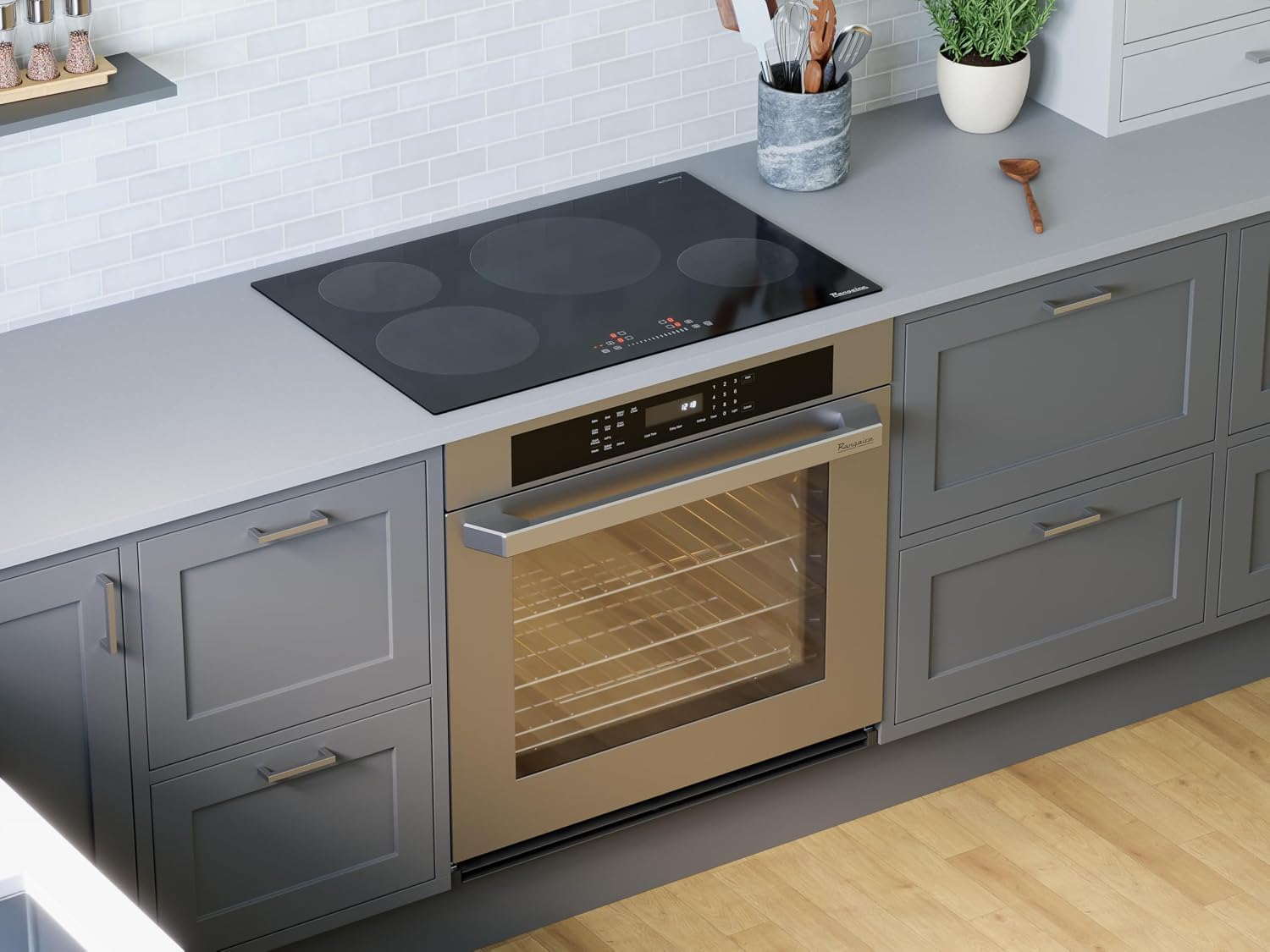 Rangaire RCI301S 30' Induction Cooktop, 8100W, 4 Burners, Built-in Stove Top, Booster & Timer, 9 Power Levels, Slide Touch Control, Child Safety Lock, 240V Hard Wire, Ceramic Surface