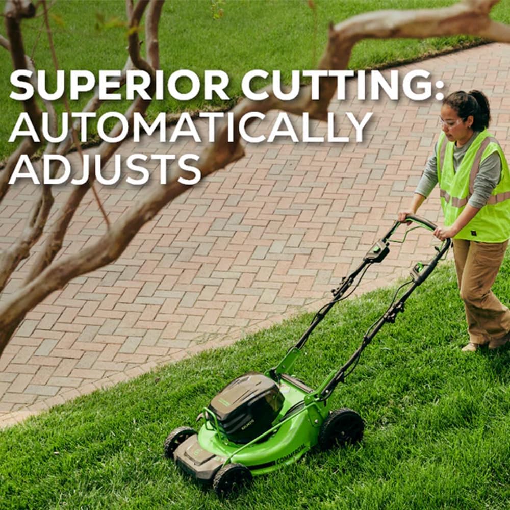 Greenworks 82V 21' (Push) Brushless Lawn Mower, 5.0Ah Battery and Dual Port Rapid Charger (Great for Landscapers and Professionals)