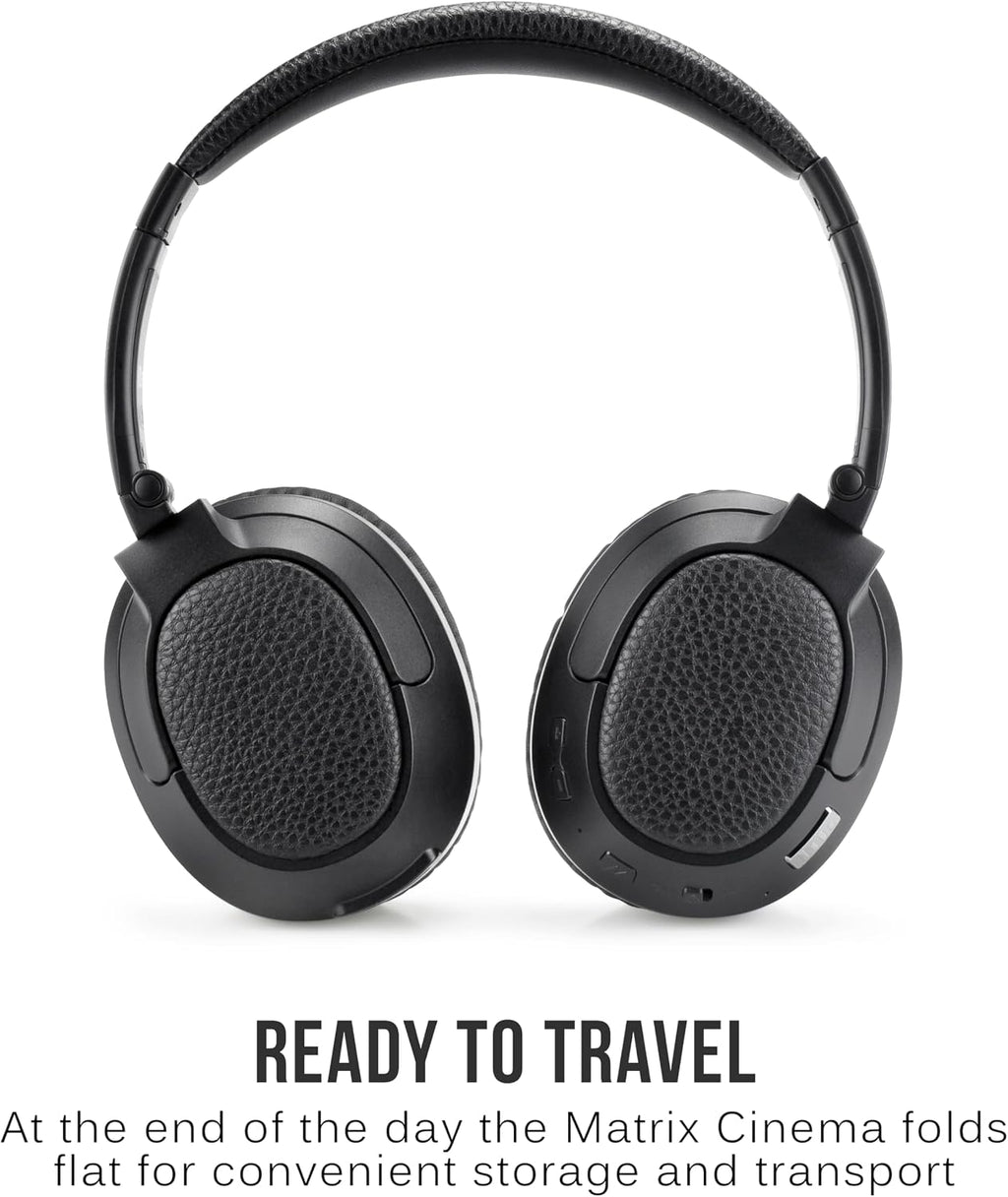 MEE audio Matrix Cinema Bluetooth Wireless Over-Ear High Resolution Stereo Headphones with aptX Low Latency for Improved Lip Sync & CinemaEAR Audio Enhancement for Clearer Sound in Movies and TV Shows