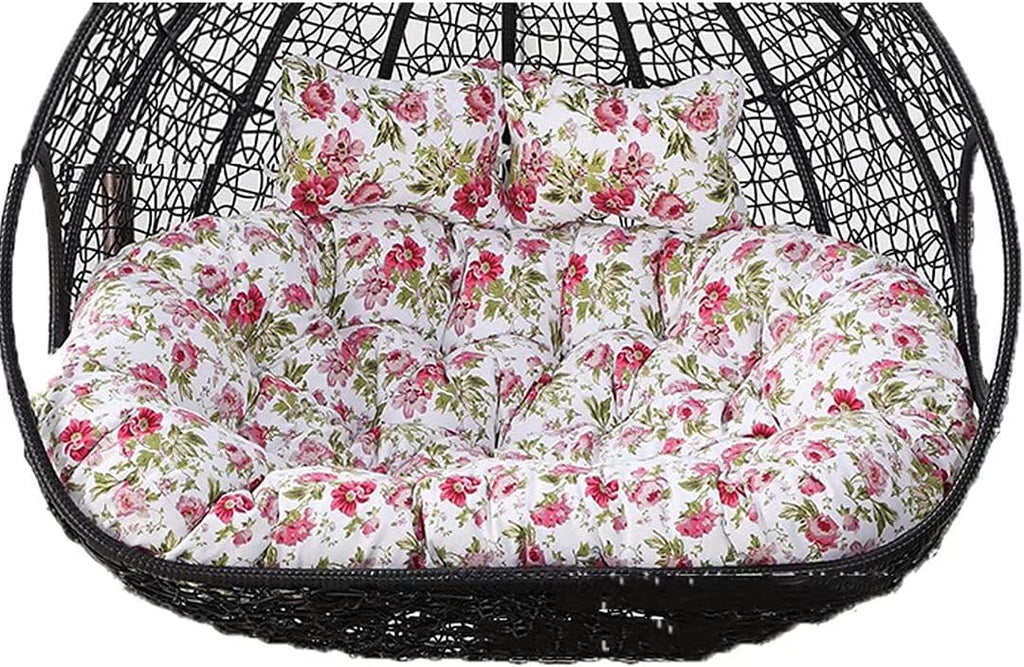 Amazon Rickya Double Hanger Wicker Rattan Egg Swing Cushions in 52 inch, Sun-Resistant and Washable for 2 Person Hanging Egg Hammock Chair