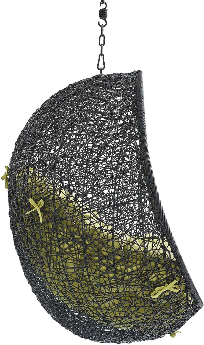 Modway EEI-3636-BLK-PER Encase Swing Outdoor Patio Lounge Chair Without Stand, Black Peridot