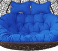 2 Seater Egg Chair Swing Cushion Outdoor,Double Egg Chair Cushion Replacement,Waterproof Detachable Hanging Basket Chair Cushions,for Garden Balcony(B)