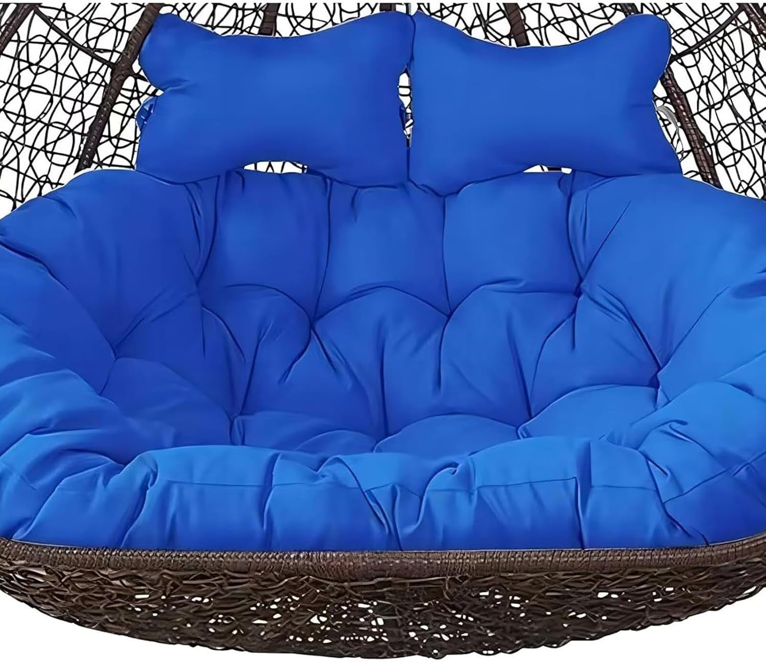 2 Seater Egg Chair Swing Cushion Outdoor,Double Egg Chair Cushion Replacement,Waterproof Detachable Hanging Basket Chair Cushions,for Garden Balcony(B)