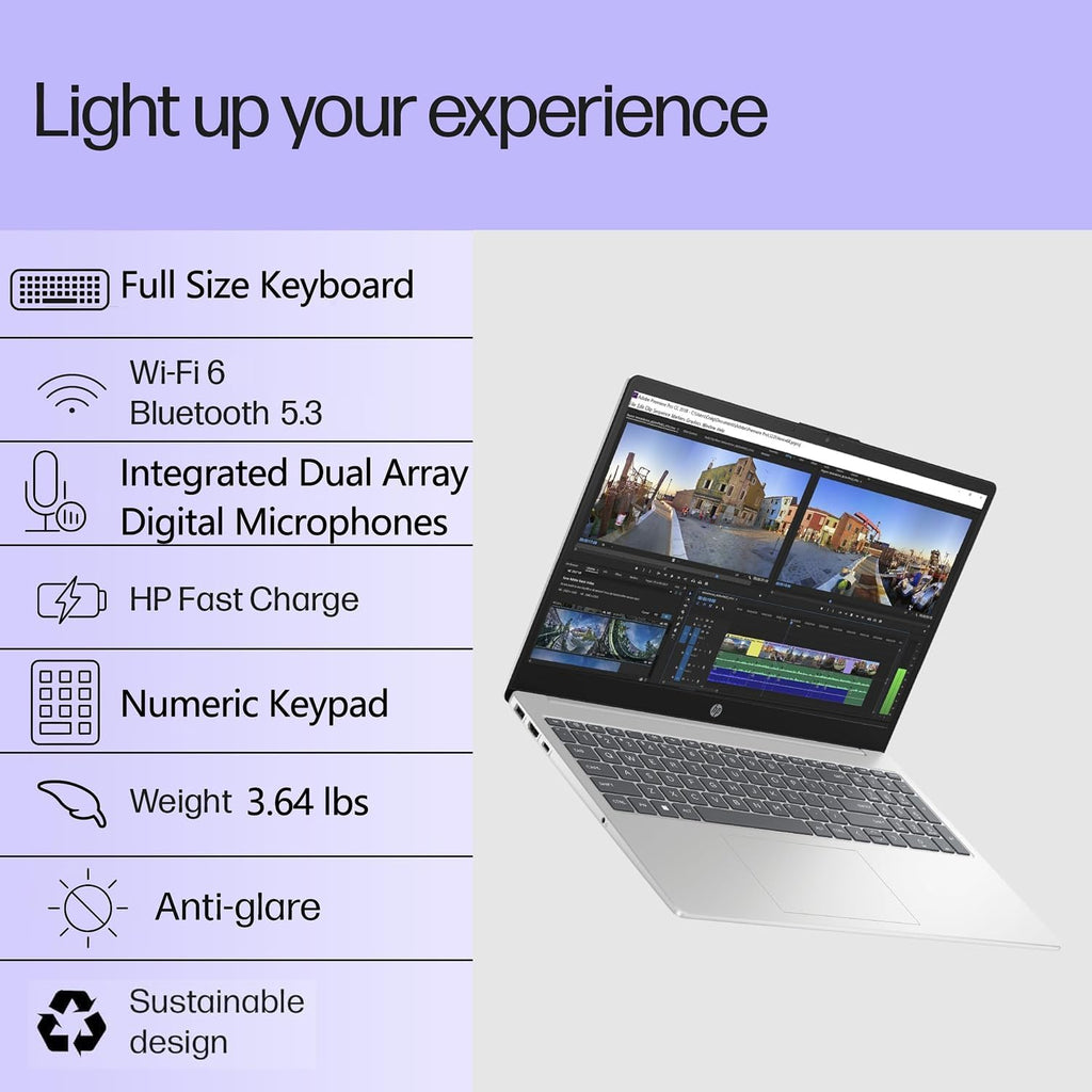 HP Pavilion 15.6 Laptop Computer for Daily Work & Student Home Study, Lifetime Office 365, Intel N100, 16GB RAM, 1TB SSD, Fast Charging, Long Battery Life, Windows 11 Home, Type-C to RJ-45 Cable