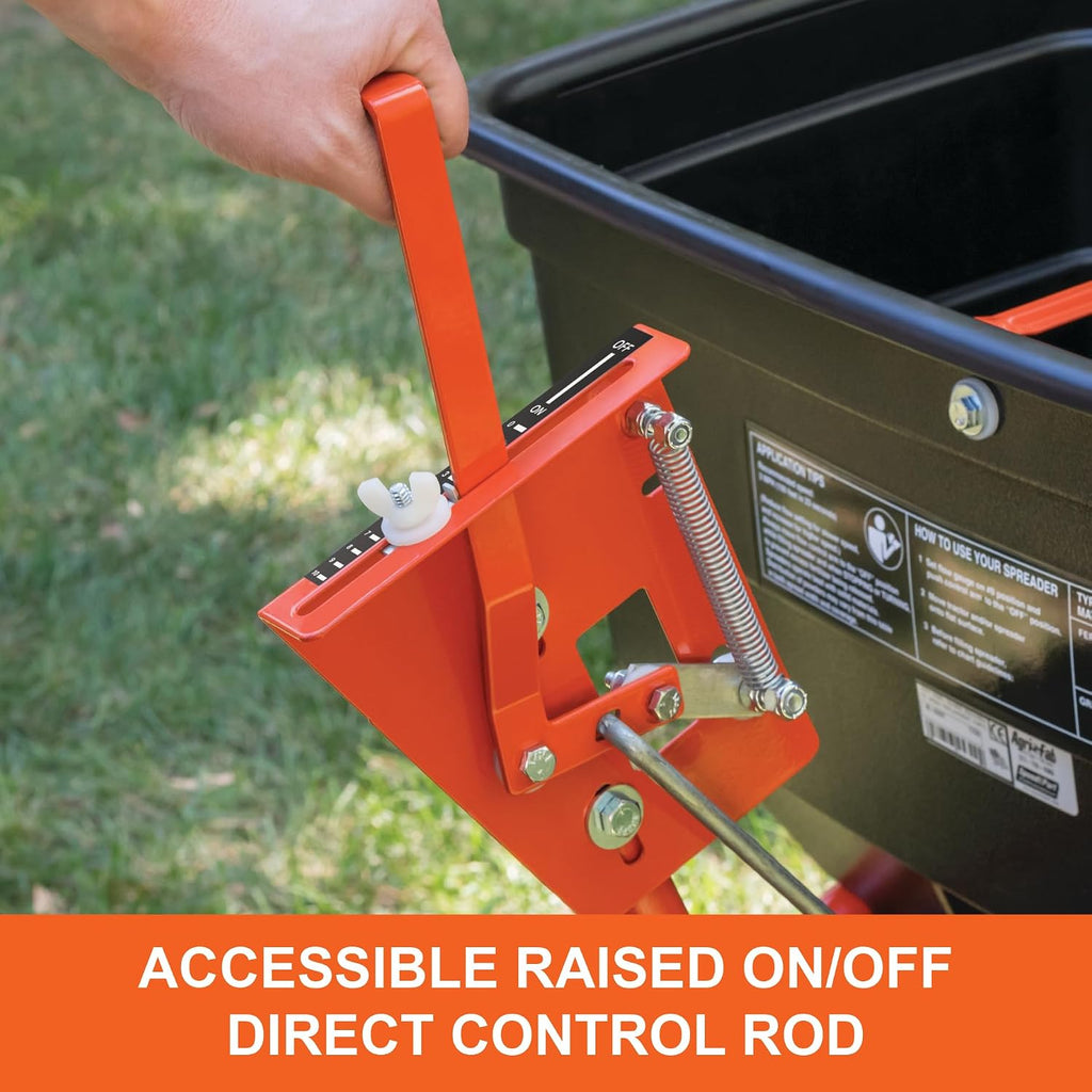 Agri-Fab 45-0329 185 lb. Tow-Behind ATV/UTV Broadcast Lawn Spreader for Seed,Fertilizer,Salt,Ice Melt; Easy to use Flow Control